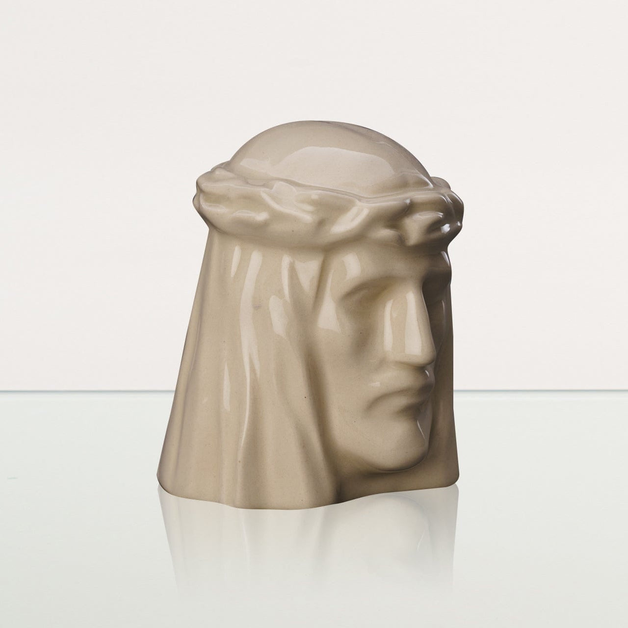 Handmade Mini Keepsake Urn "The Christ" - Off-white | Ceramic Mini Urn - Pulvis Art Urns