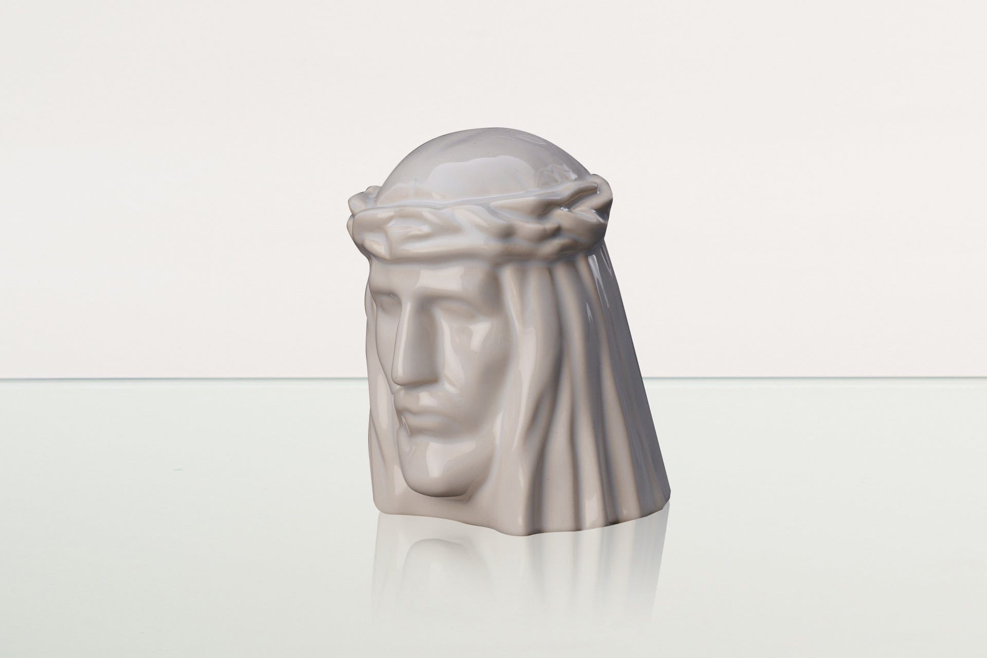 Handmade Mini Keepsake Urn "The Christ" - White | Ceramic Mini Urn - Pulvis Art Urns