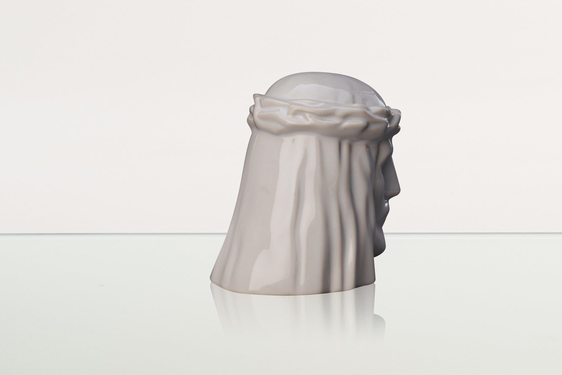 Handmade Mini Keepsake Urn "The Christ" - White | Ceramic Mini Urn - Pulvis Art Urns