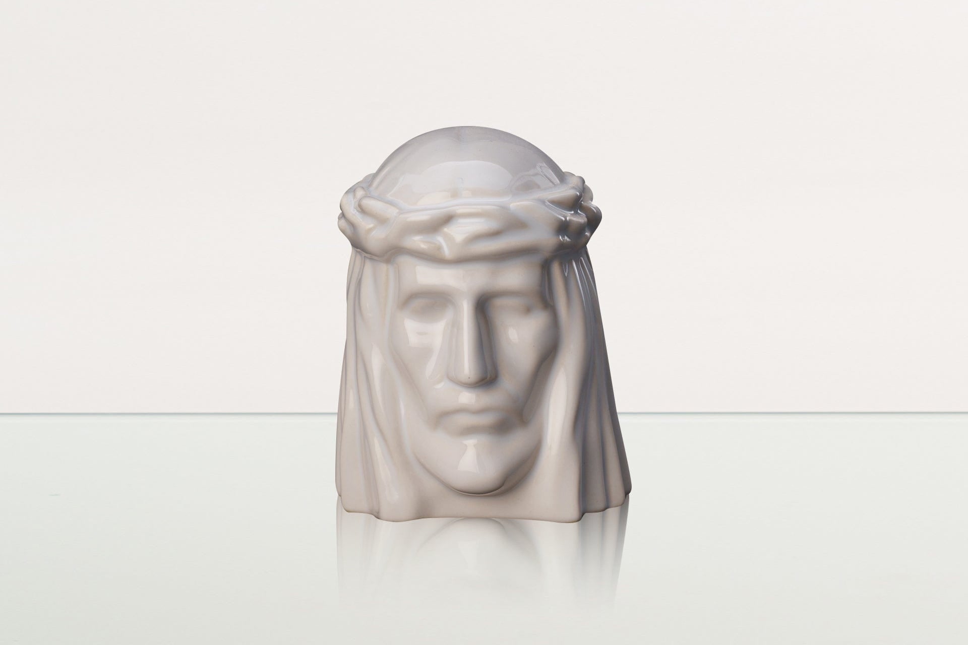 Handmade Mini Keepsake Urn "The Christ" - White | Ceramic Mini Urn - Pulvis Art Urns