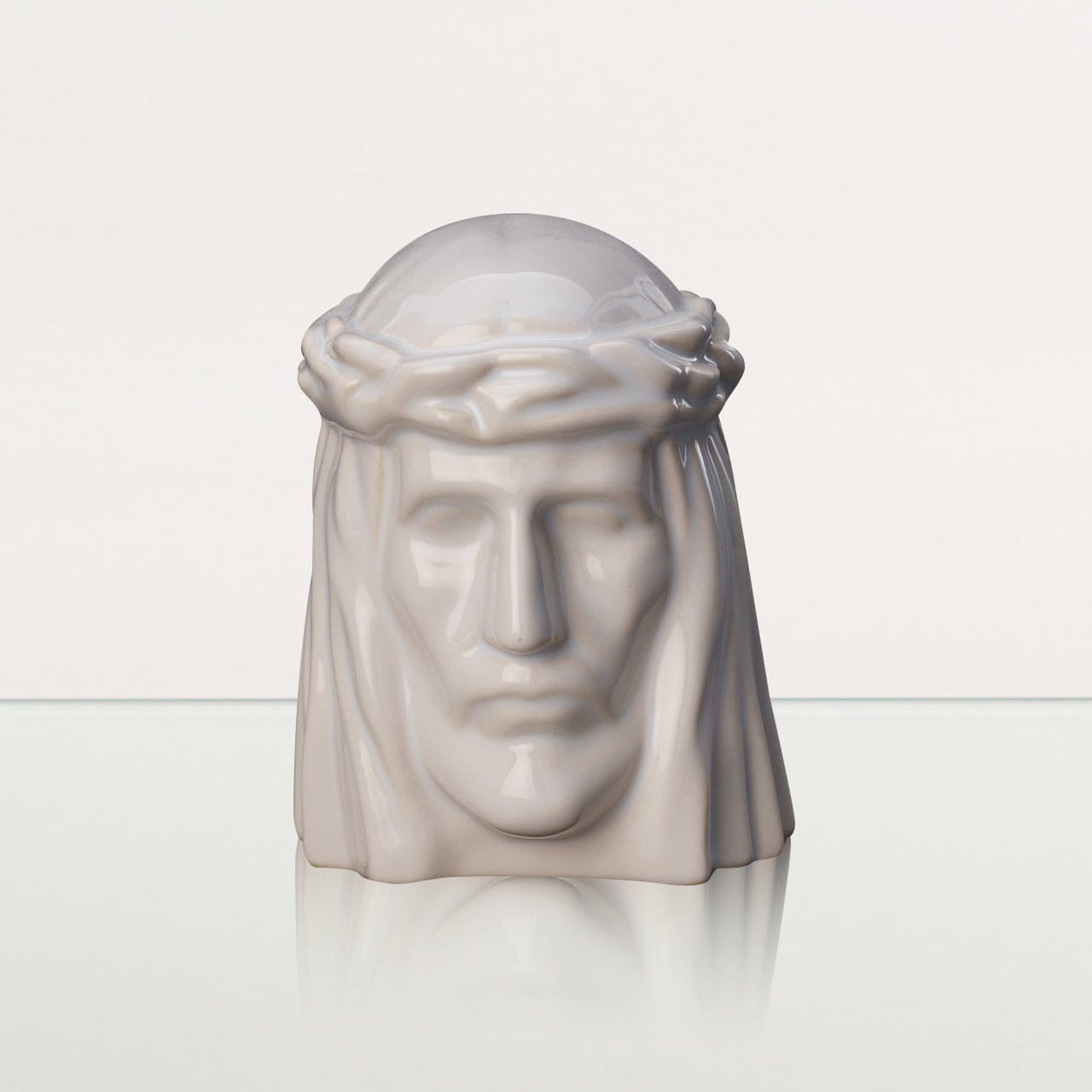 Handmade Mini Keepsake Urn "The Christ" - White | Ceramic Mini Urn - Pulvis Art Urns