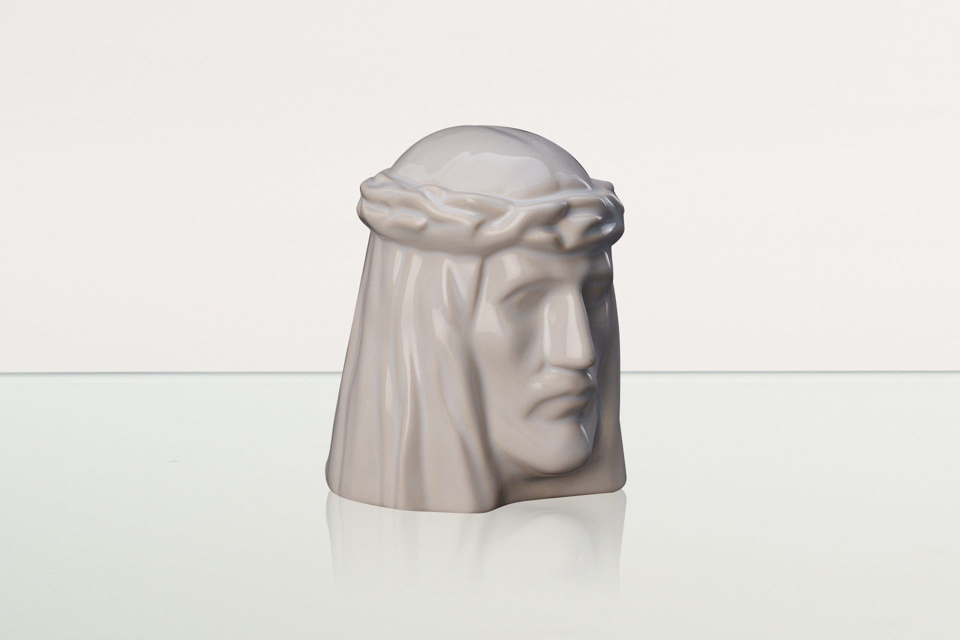 Handmade Mini Keepsake Urn "The Christ" - White | Ceramic Mini Urn - Pulvis Art Urns