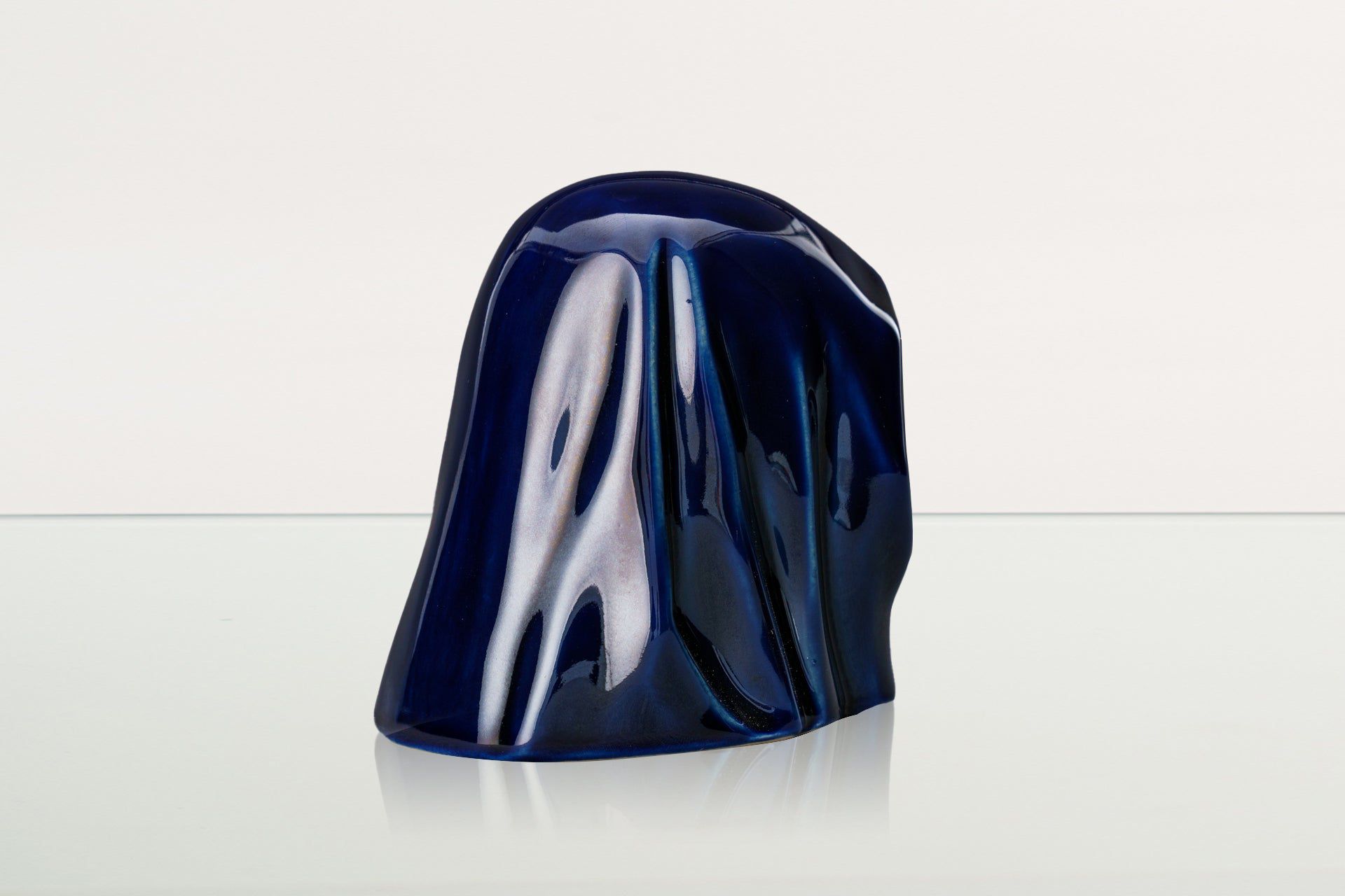 Handmade Mini Keepsake Urn "The Holy Mother" - Cobalt Metallic | Ceramic Mini Urn - Pulvis Art Urns