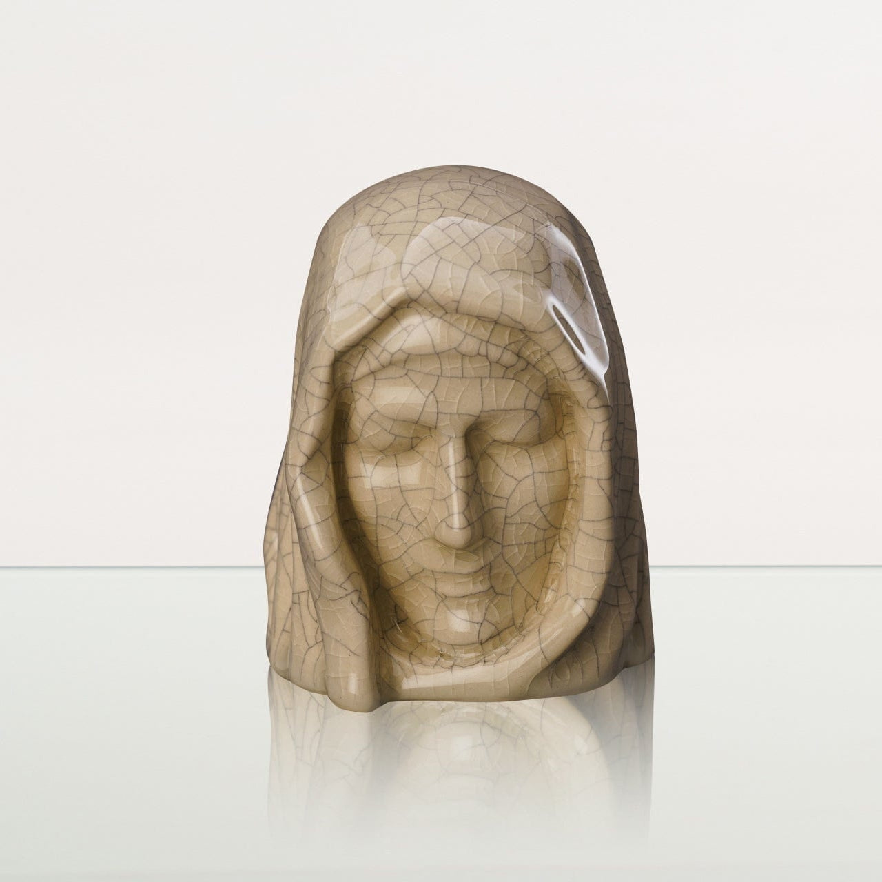 Handmade Mini Keepsake Urn "The Holy Mother" - Craquelure | Ceramic Mini Urn - Pulvis Art Urns