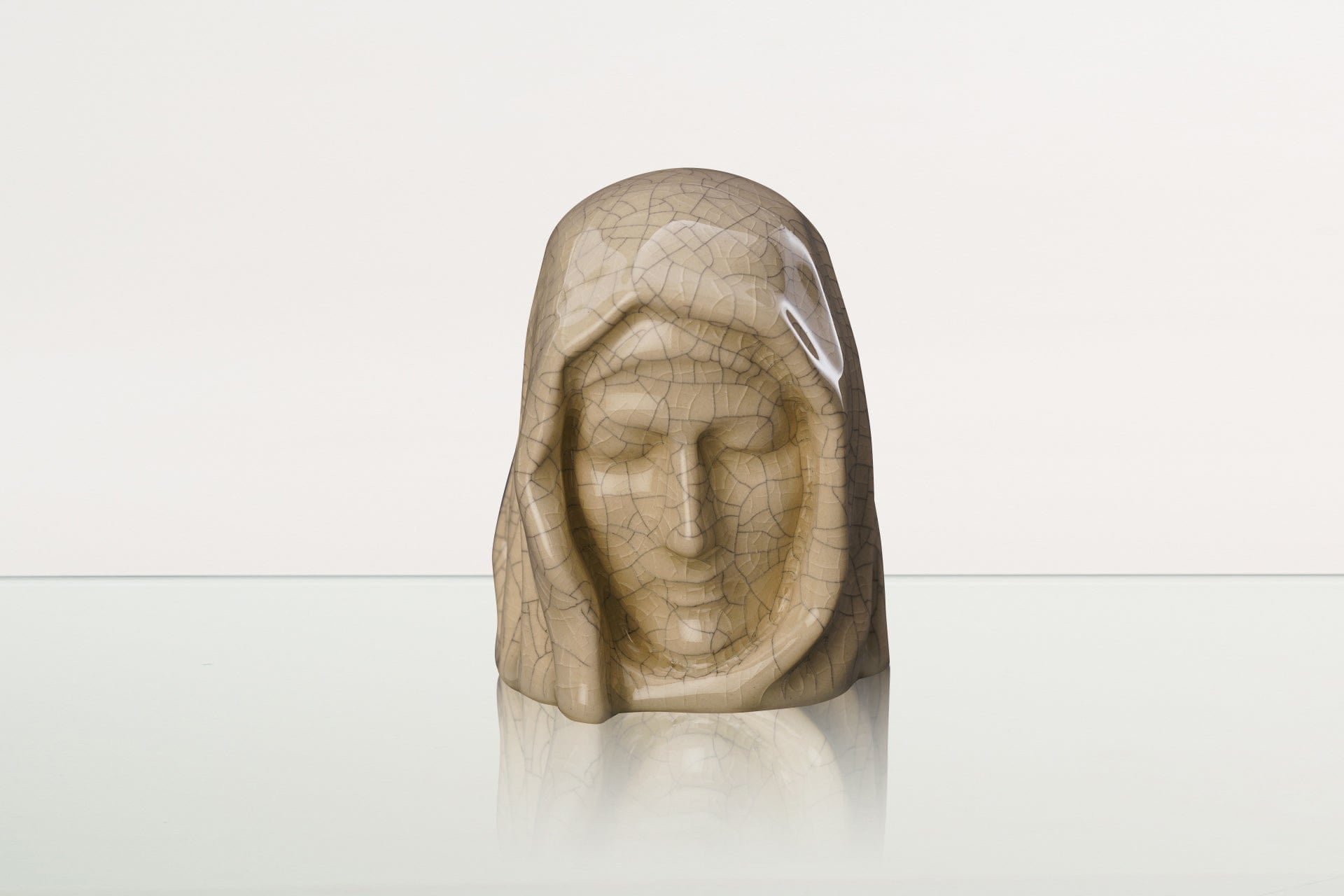 Handmade Mini Keepsake Urn "The Holy Mother" - Craquelure | Ceramic Mini Urn - Pulvis Art Urns