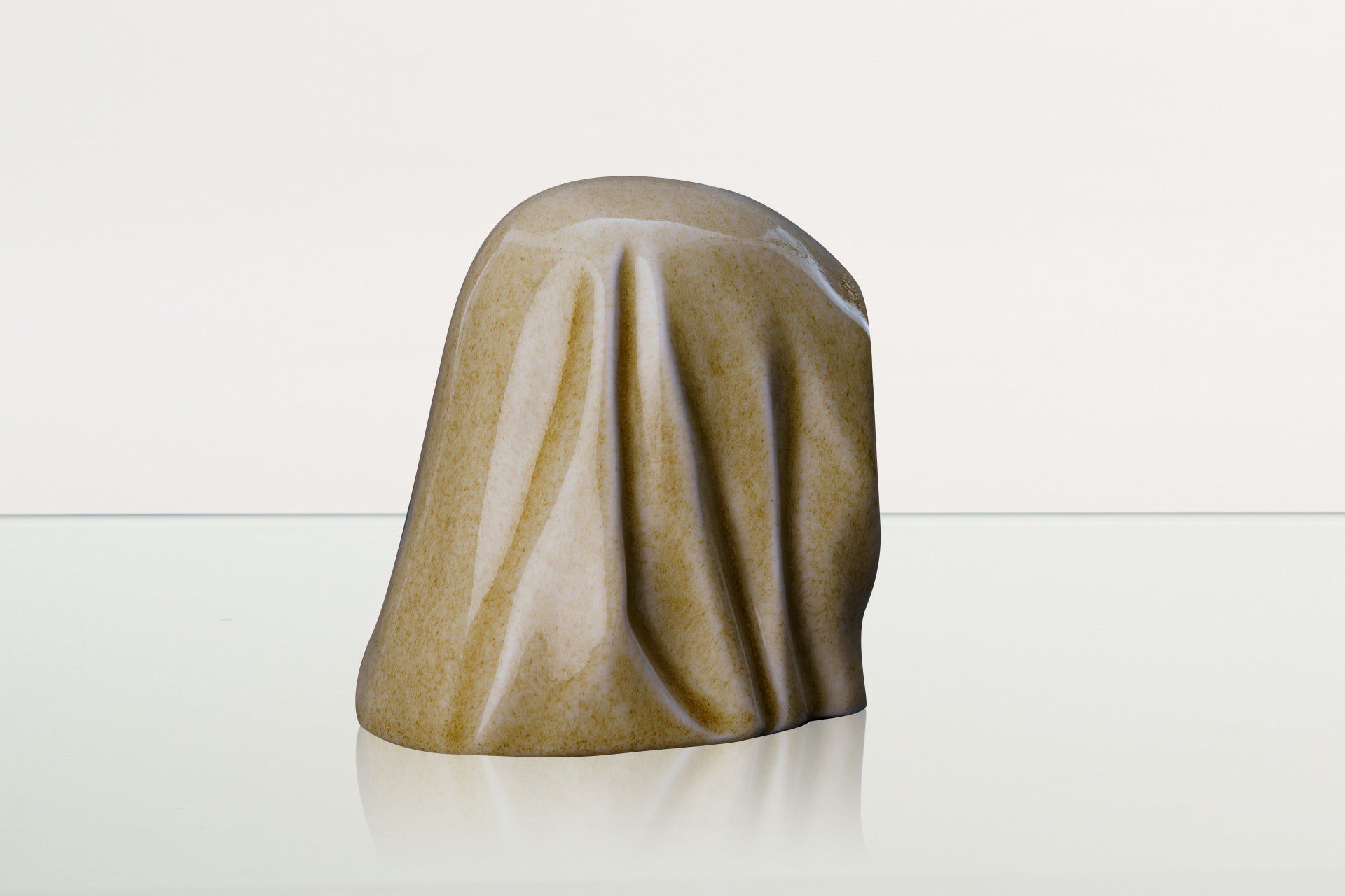 Handmade Mini Keepsake Urn "The Holy Mother" - Light Sand | Ceramic Mini Urn - Pulvis Art Urns