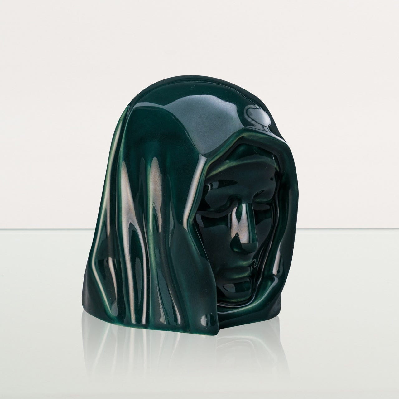 Handmade Mini Keepsake Urn "The Holy Mother" - Oxide Green | Mini Ceramic Urn - Pulvis Art Urns