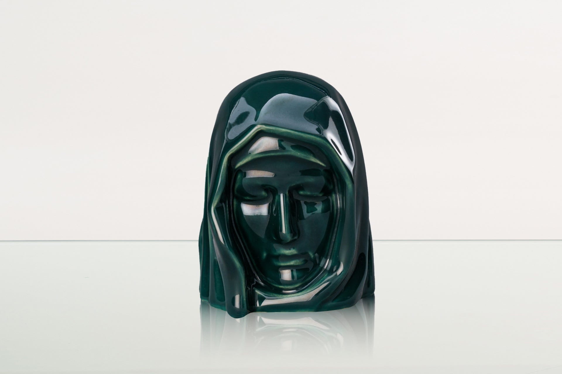 Handmade Mini Keepsake Urn "The Holy Mother" - Oxide Green | Mini Ceramic Urn - Pulvis Art Urns