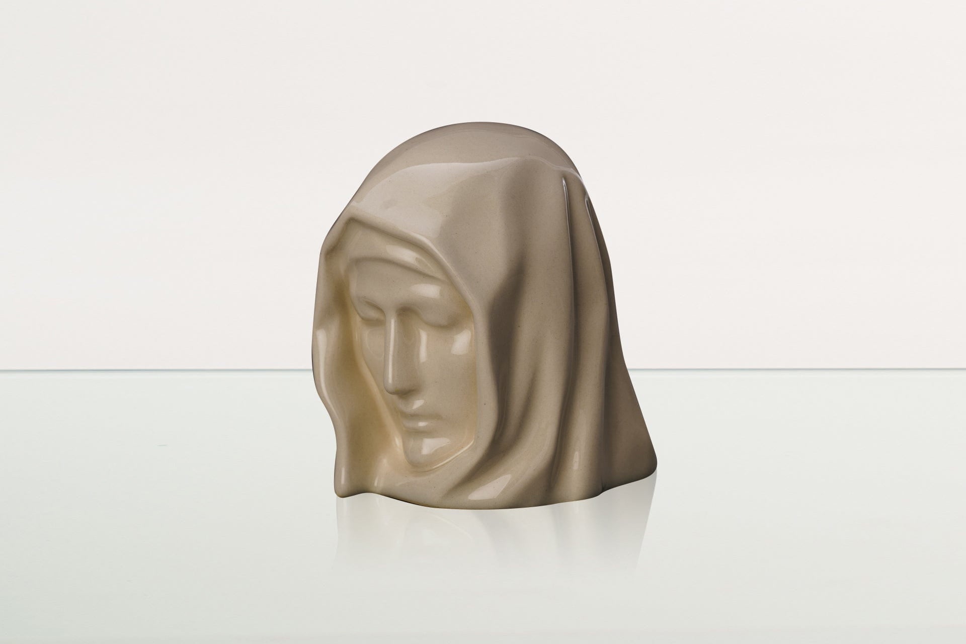 Handmade Mini Keepsake Urn "The Holy Mother" - Off-white | Mini Ceramic Urn - Pulvis Art Urns