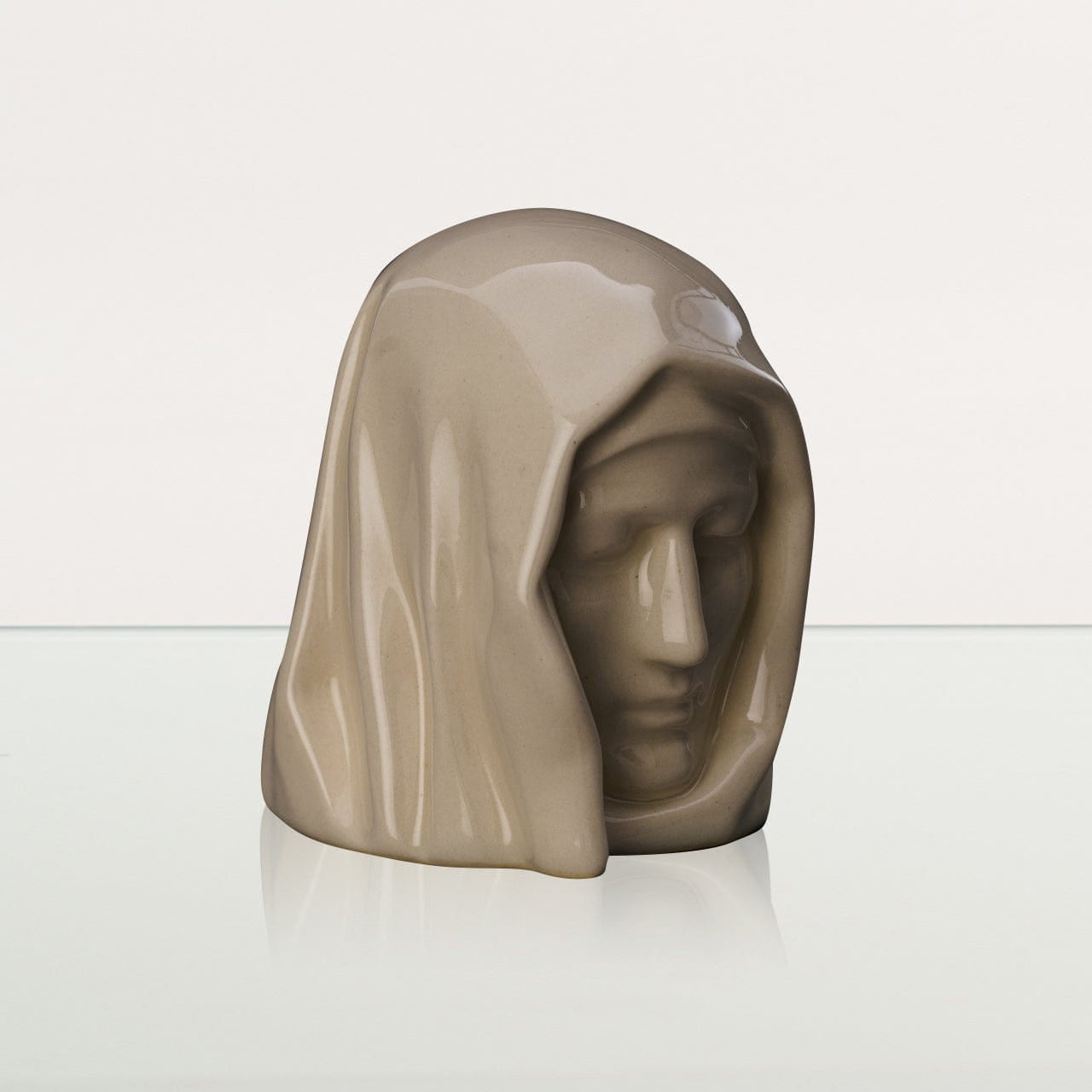 Handmade Mini Keepsake Urn "The Holy Mother" - Off-white | Mini Ceramic Urn - Pulvis Art Urns