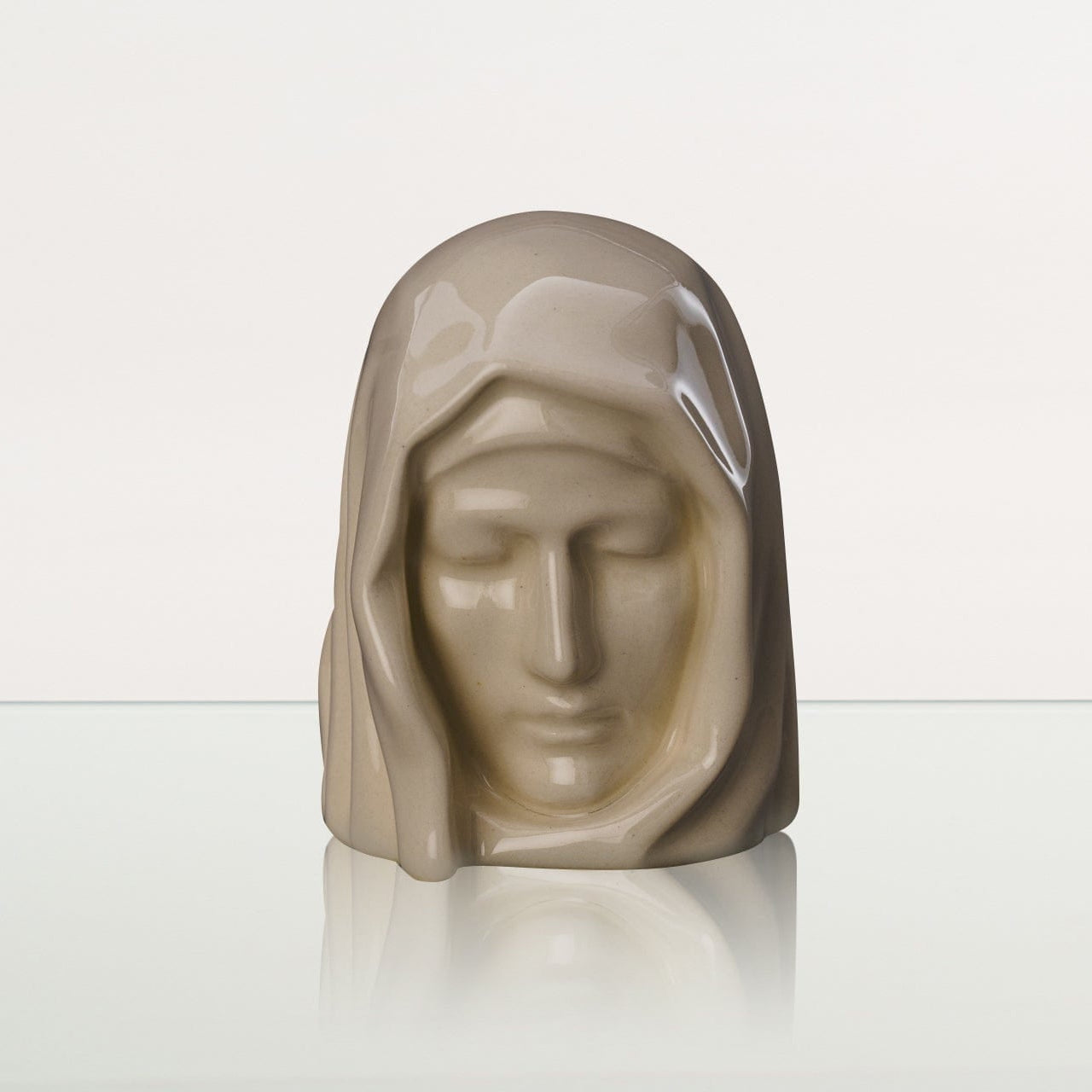 Handmade Mini Keepsake Urn "The Holy Mother" - Off-white | Mini Ceramic Urn - Pulvis Art Urns