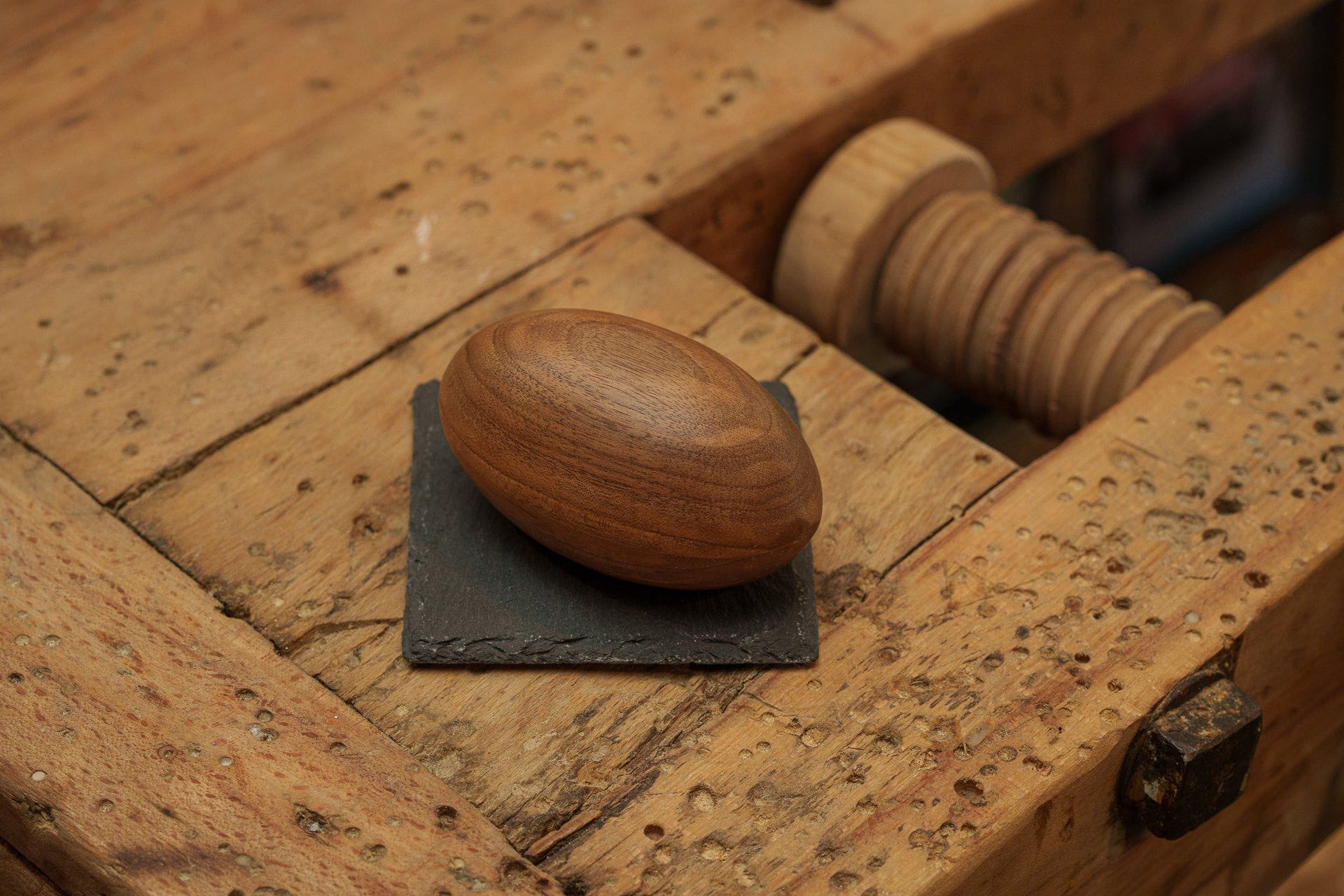 Wooden Keepsake Urn "Palm Stone" - Genuine Walnut - Pulvis Art Urns