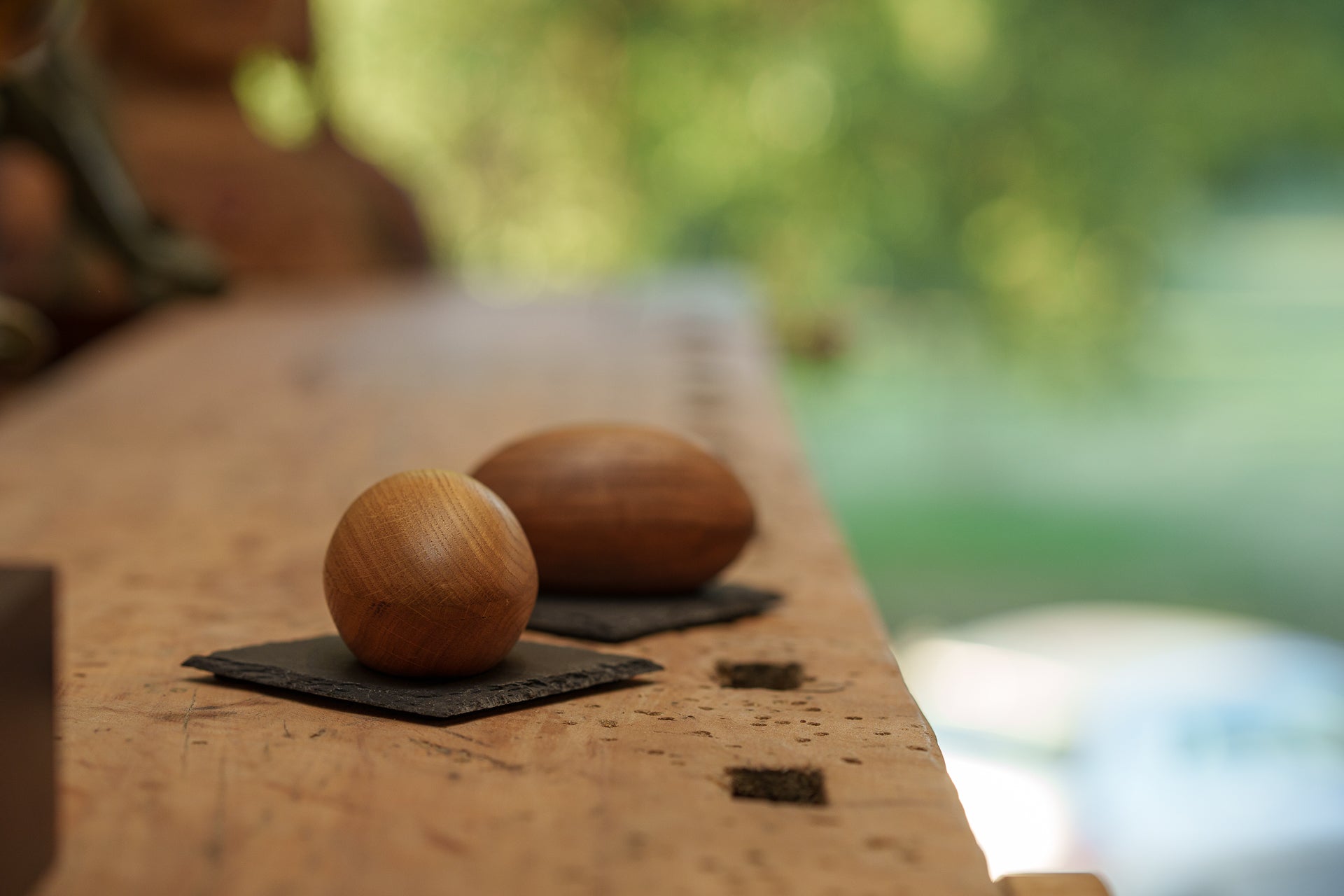 Wooden Keepsake Urn "Palm Stone" - Genuine Walnut - Pulvis Art Urns