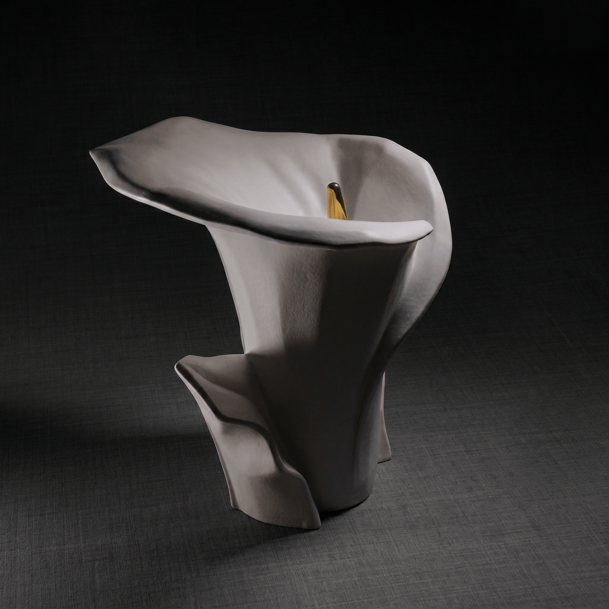 Pulvis Art Urns Medium Size Urn Calla Flower Memorial Urn for Ashes - Large Urn | White Matte