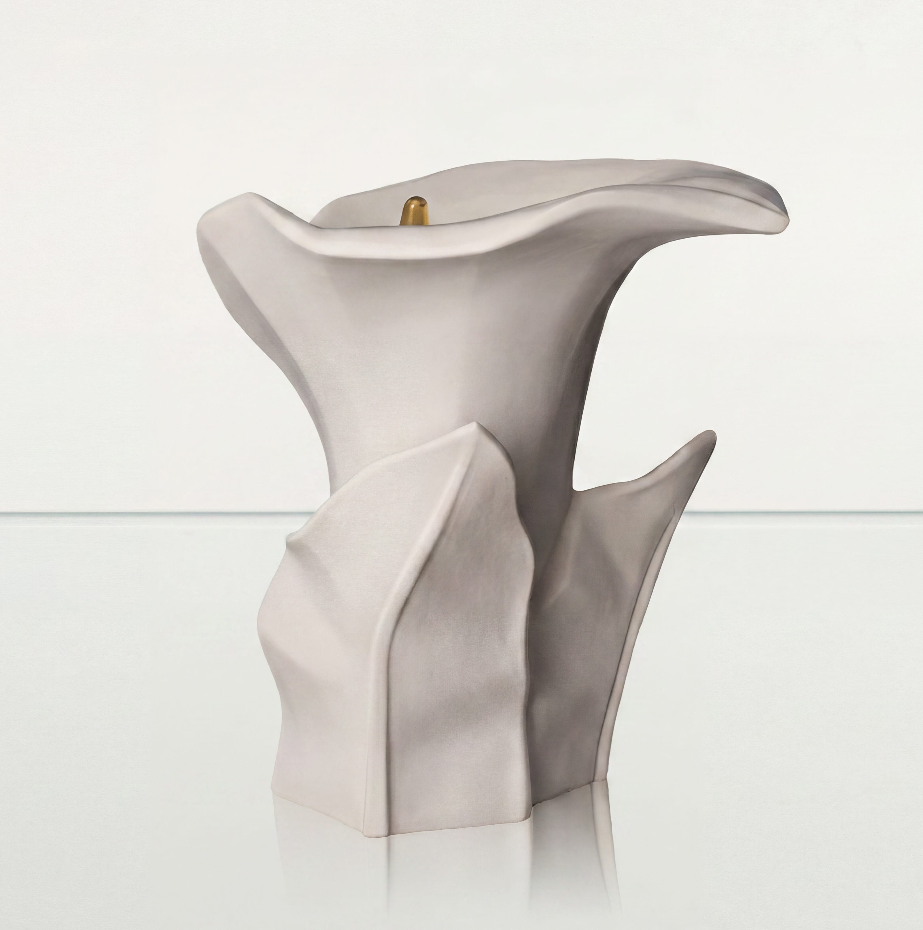 Pulvis Art Urns Medium Size Urn Calla Flower Memorial Urn for Ashes - Large Urn | White Matte