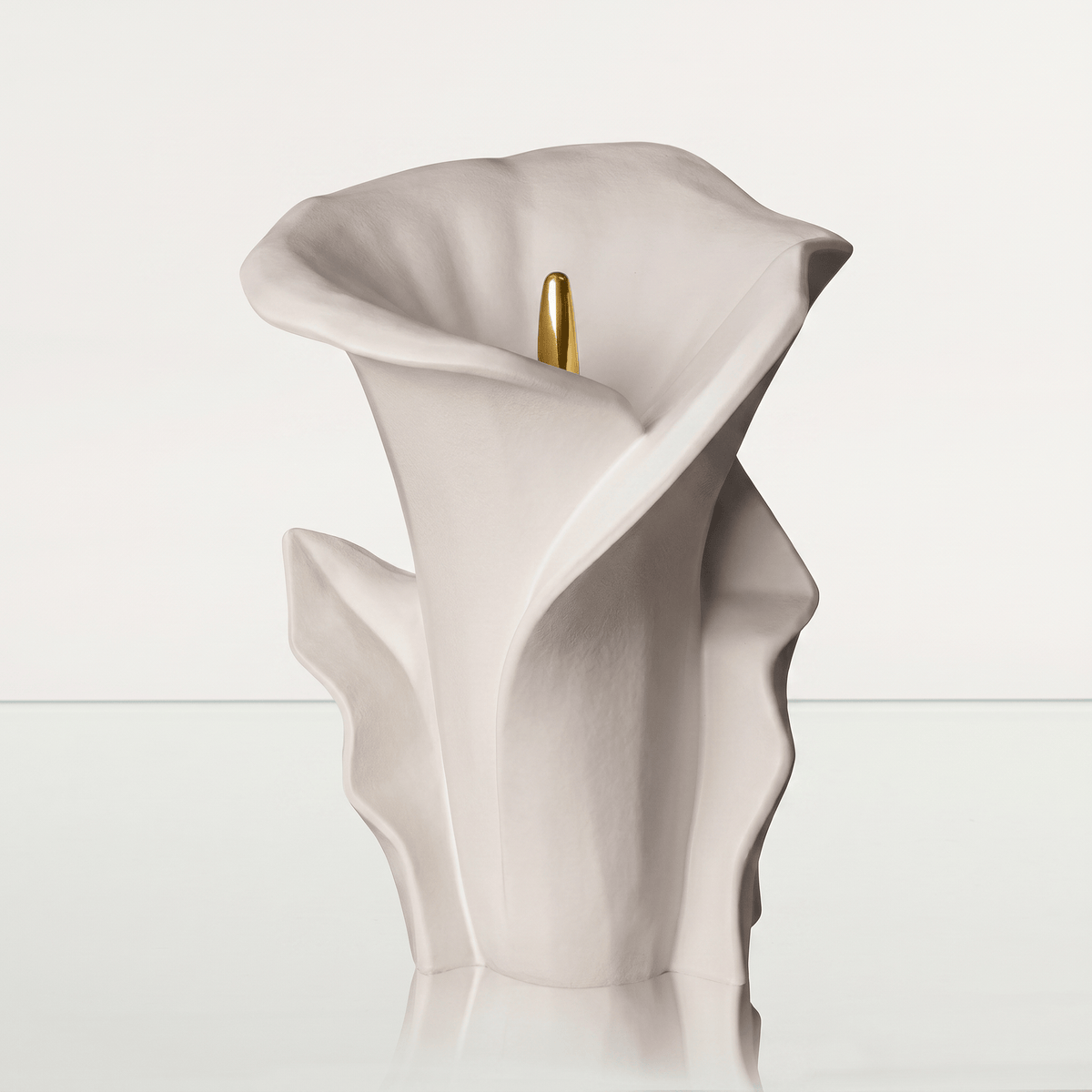 Pulvis Art Urns Medium Size Urn Calla Flower Memorial Urn for Ashes - Large Urn | White Matte