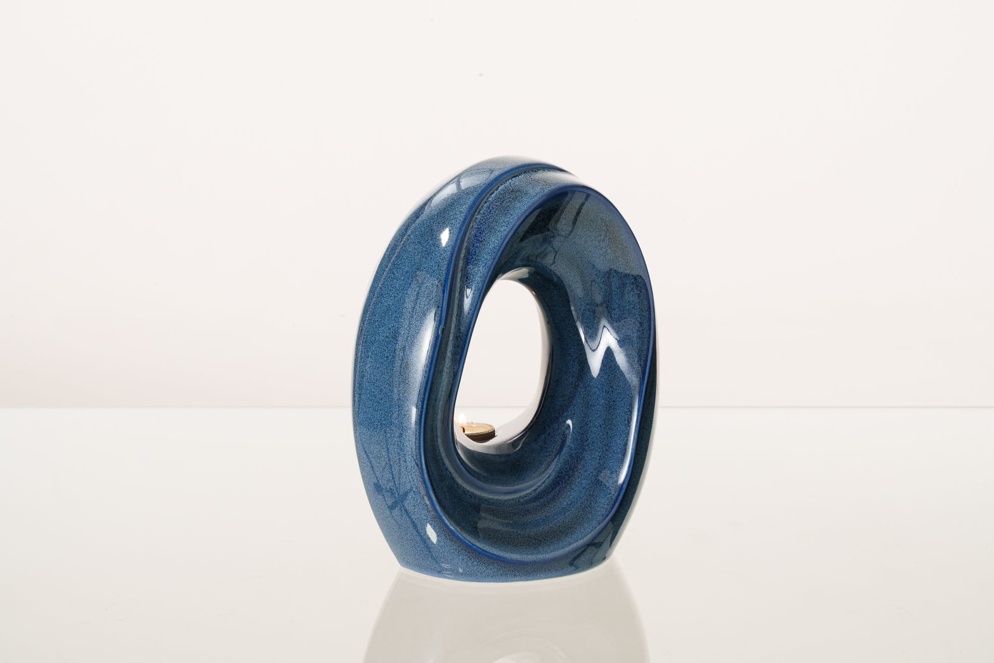 Artisan Cremation Urn for Ashes "The Passage" - Medium Urn | Blue Melange | Ceramic - Pulvis Art Urns