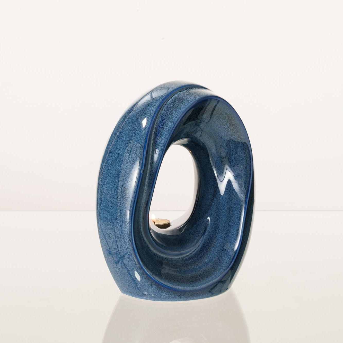 Artisan Cremation Urn for Ashes "The Passage" - Medium Urn | Blue Melange | Ceramic - Pulvis Art Urns