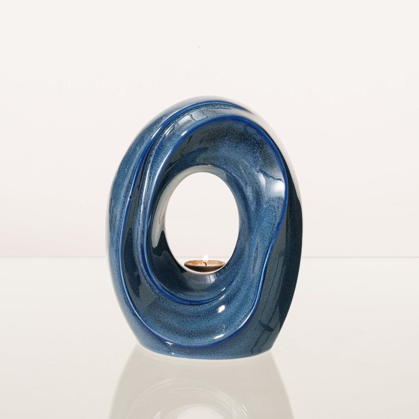 Artisan Cremation Urn for Ashes "The Passage" - Medium Urn | Blue Melange | Ceramic - Pulvis Art Urns