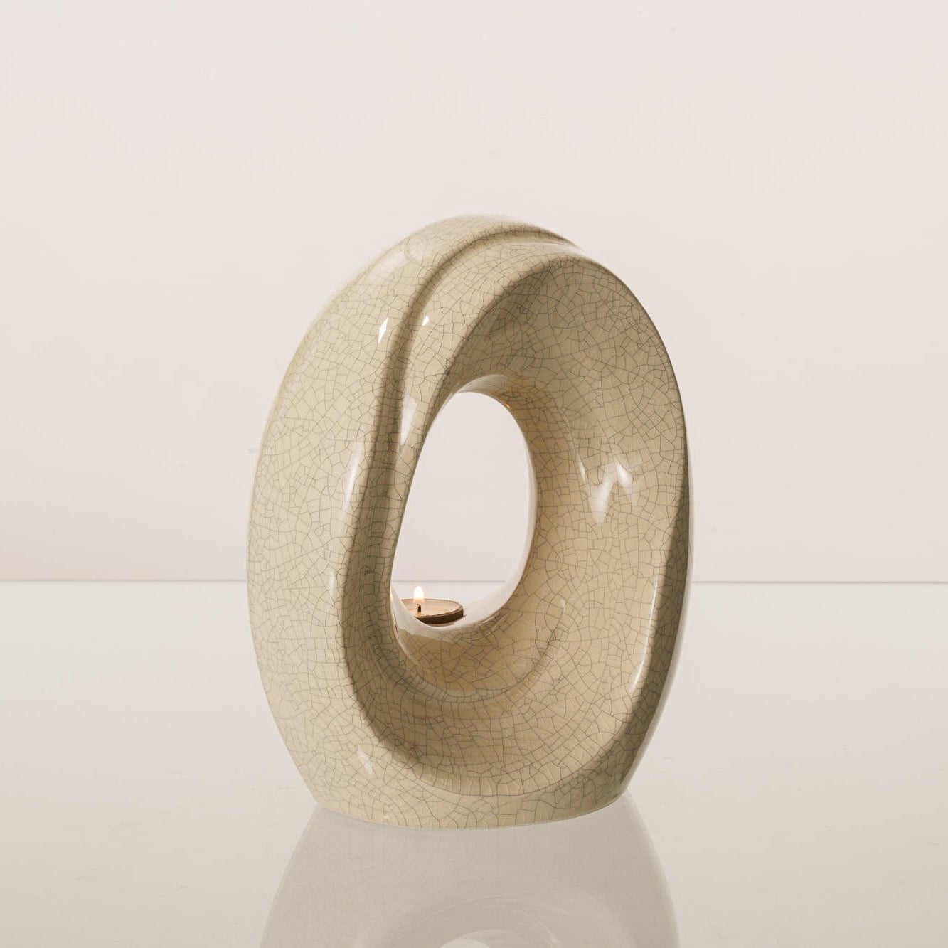 Artisan Cremation Urn for Ashes "The Passage" - Medium Urn | Craquelure | Ceramic - Pulvis Art Urns