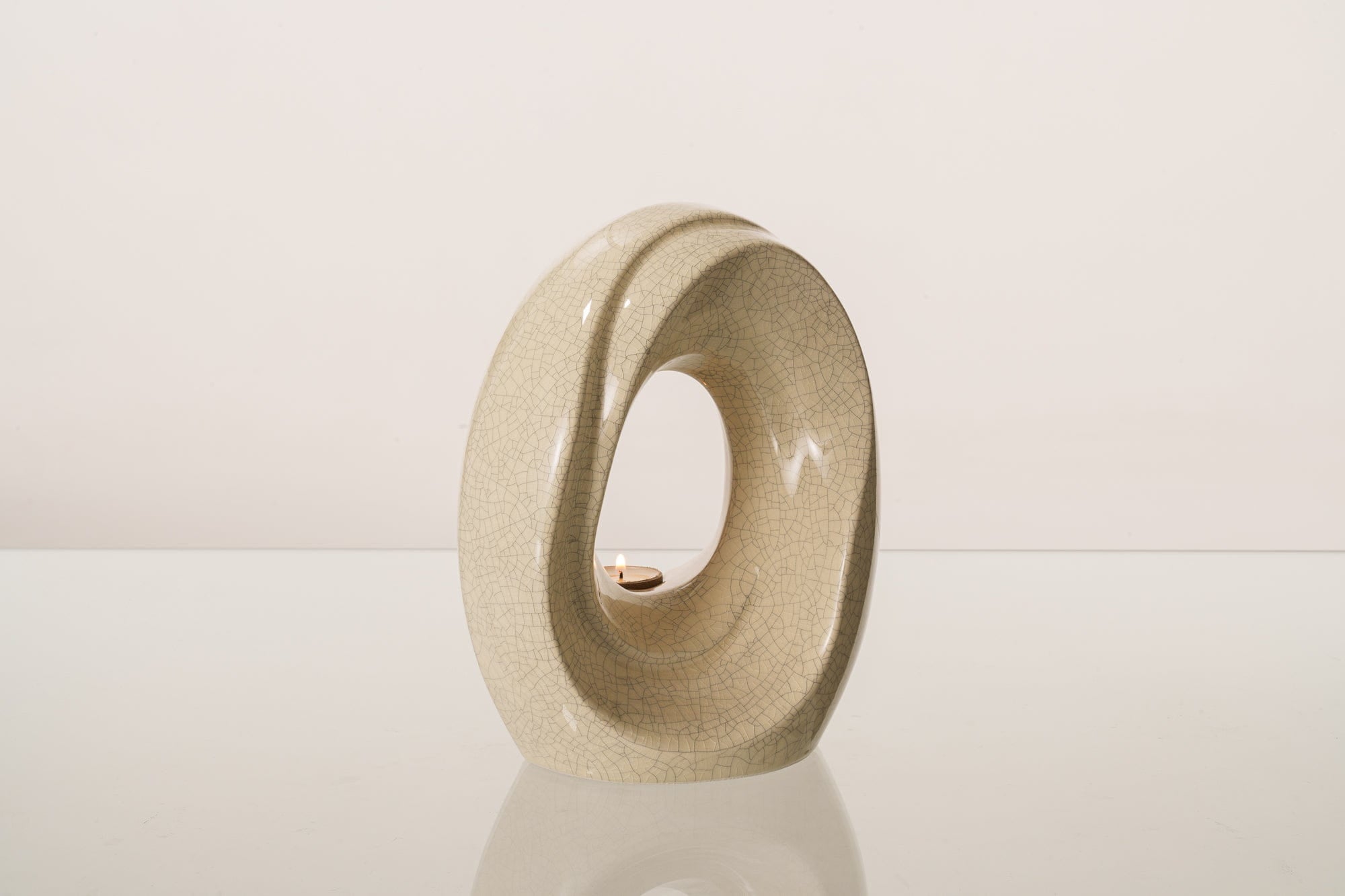 Artisan Cremation Urn for Ashes "The Passage" - Medium Urn | Craquelure | Ceramic - Pulvis Art Urns