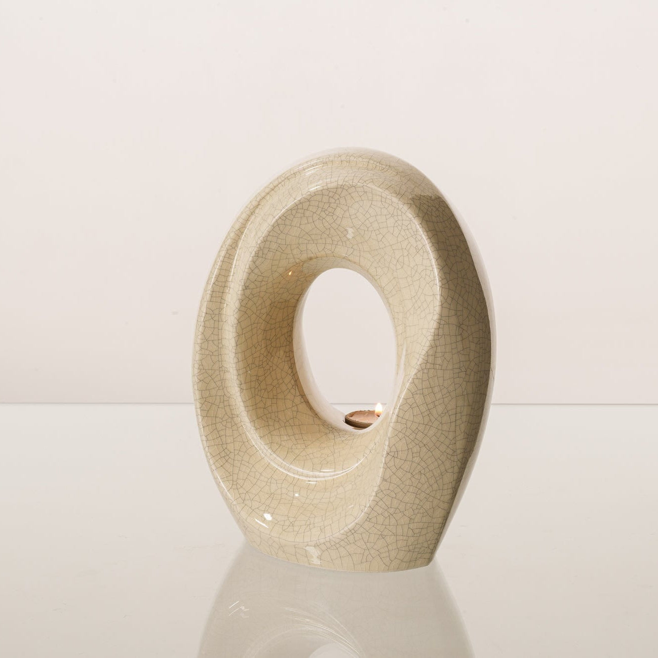 Artisan Cremation Urn for Ashes "The Passage" - Medium Urn | Craquelure | Ceramic - Pulvis Art Urns