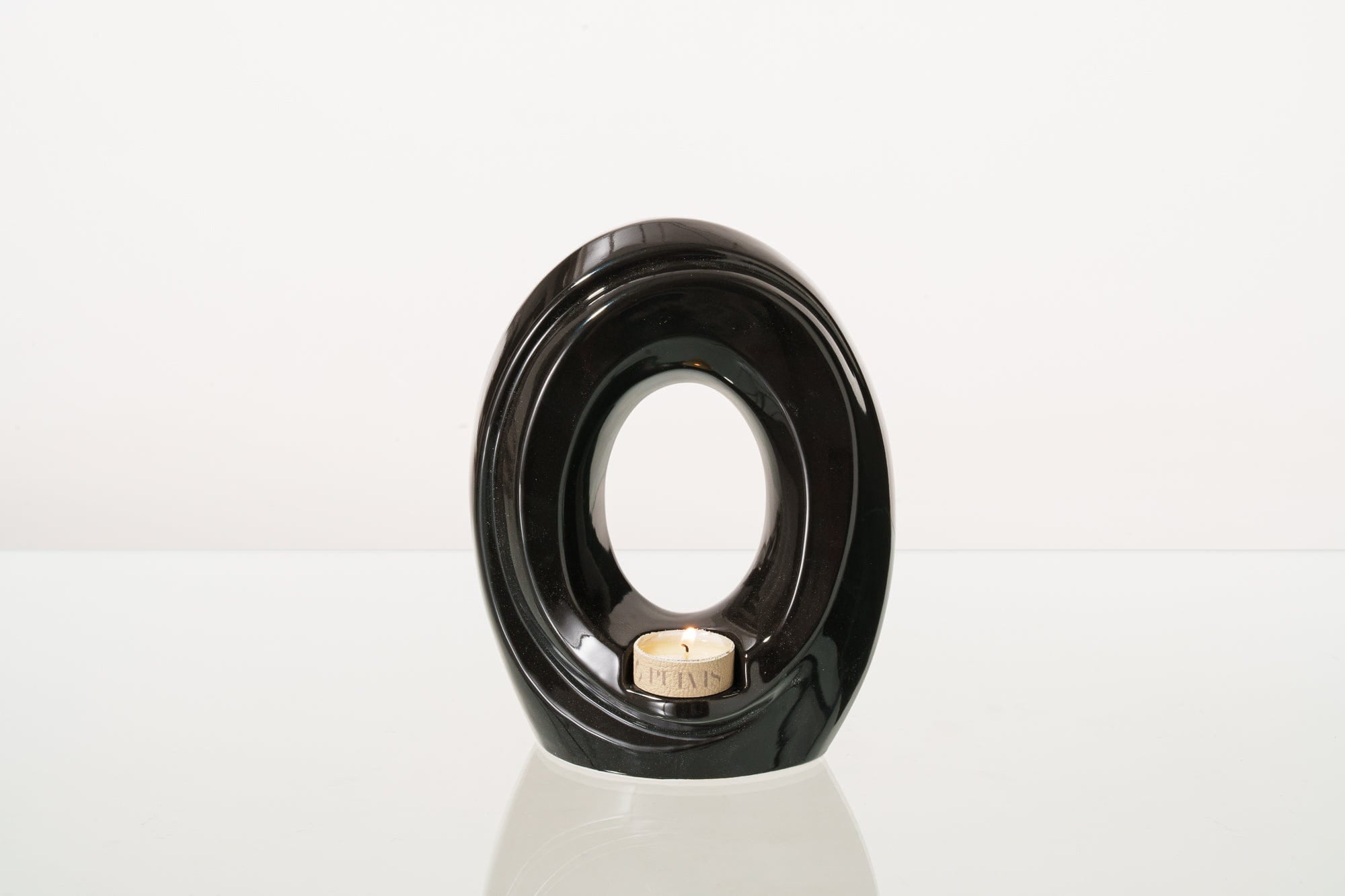 Artisan Cremation Urn for Ashes "The Passage" - Medium Urn | Lamp Black | Ceramic - Pulvis Art Urns