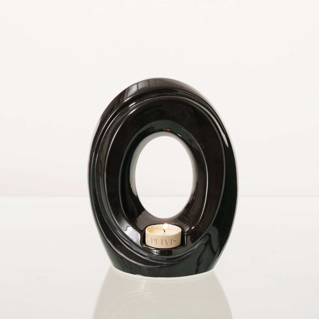 Artisan Cremation Urn for Ashes "The Passage" - Medium Urn | Lamp Black | Ceramic - Pulvis Art Urns