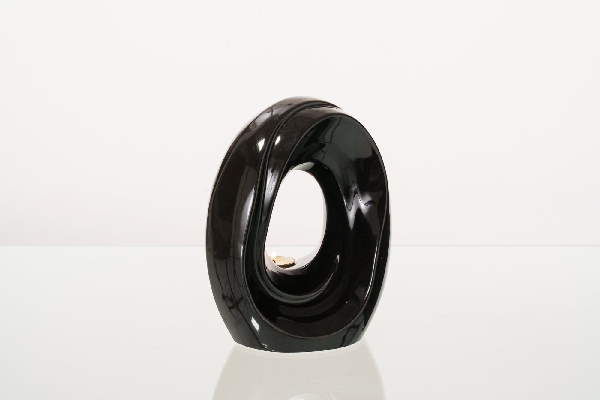 Artisan Cremation Urn for Ashes "The Passage" - Medium Urn | Lamp Black | Ceramic - Pulvis Art Urns