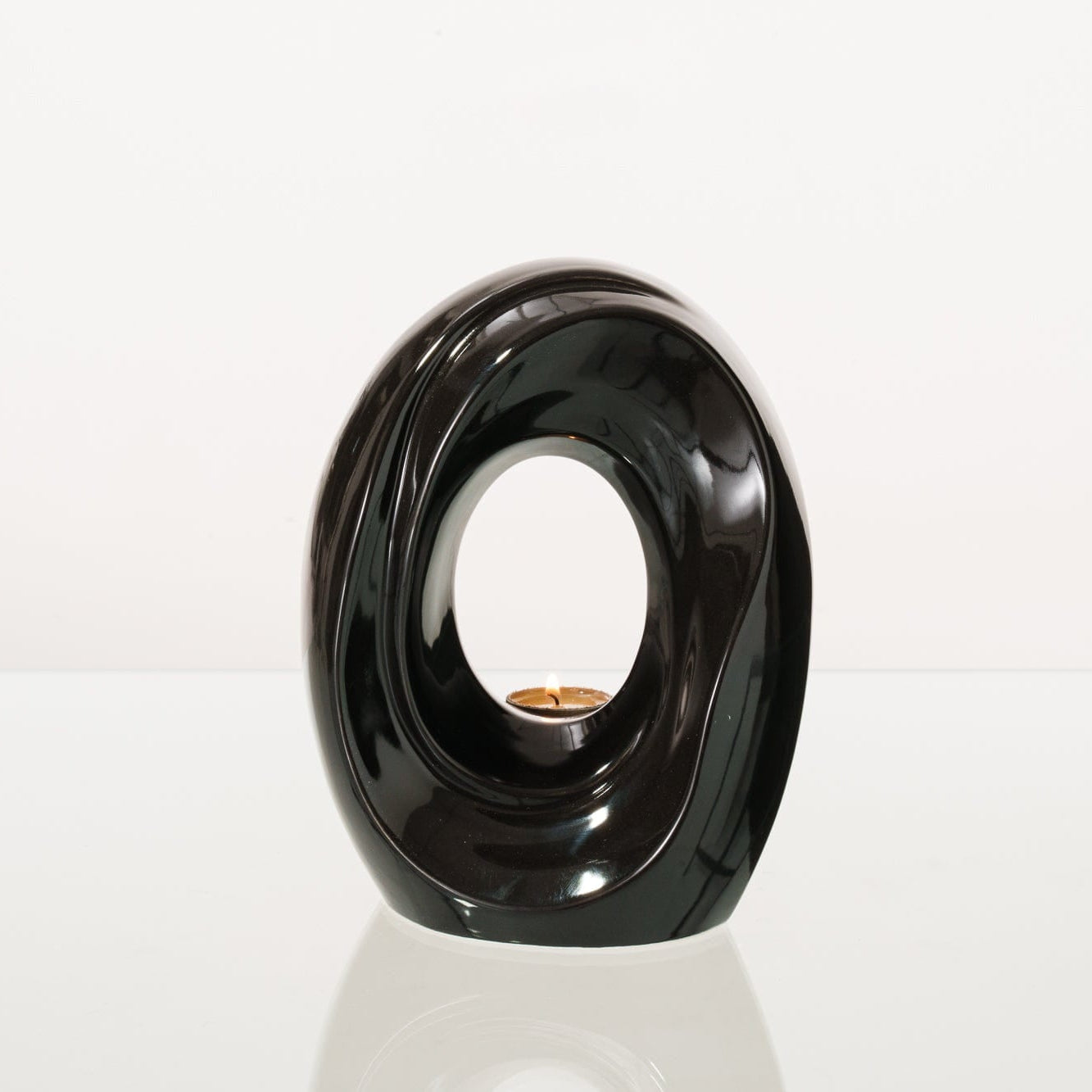 Artisan Cremation Urn for Ashes "The Passage" - Medium Urn | Lamp Black | Ceramic - Pulvis Art Urns