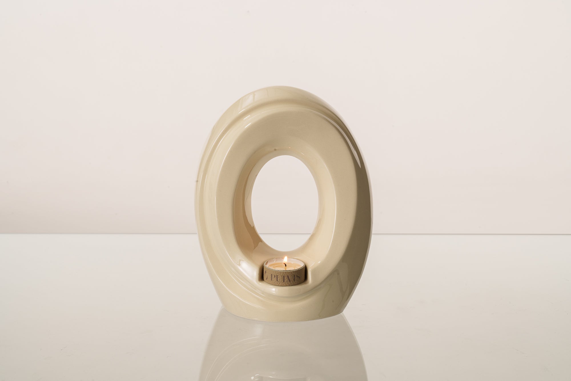 Artisan Cremation Urn for Ashes "The Passage" - Medium Urn | Off-White | Ceramic - Pulvis Art Urns