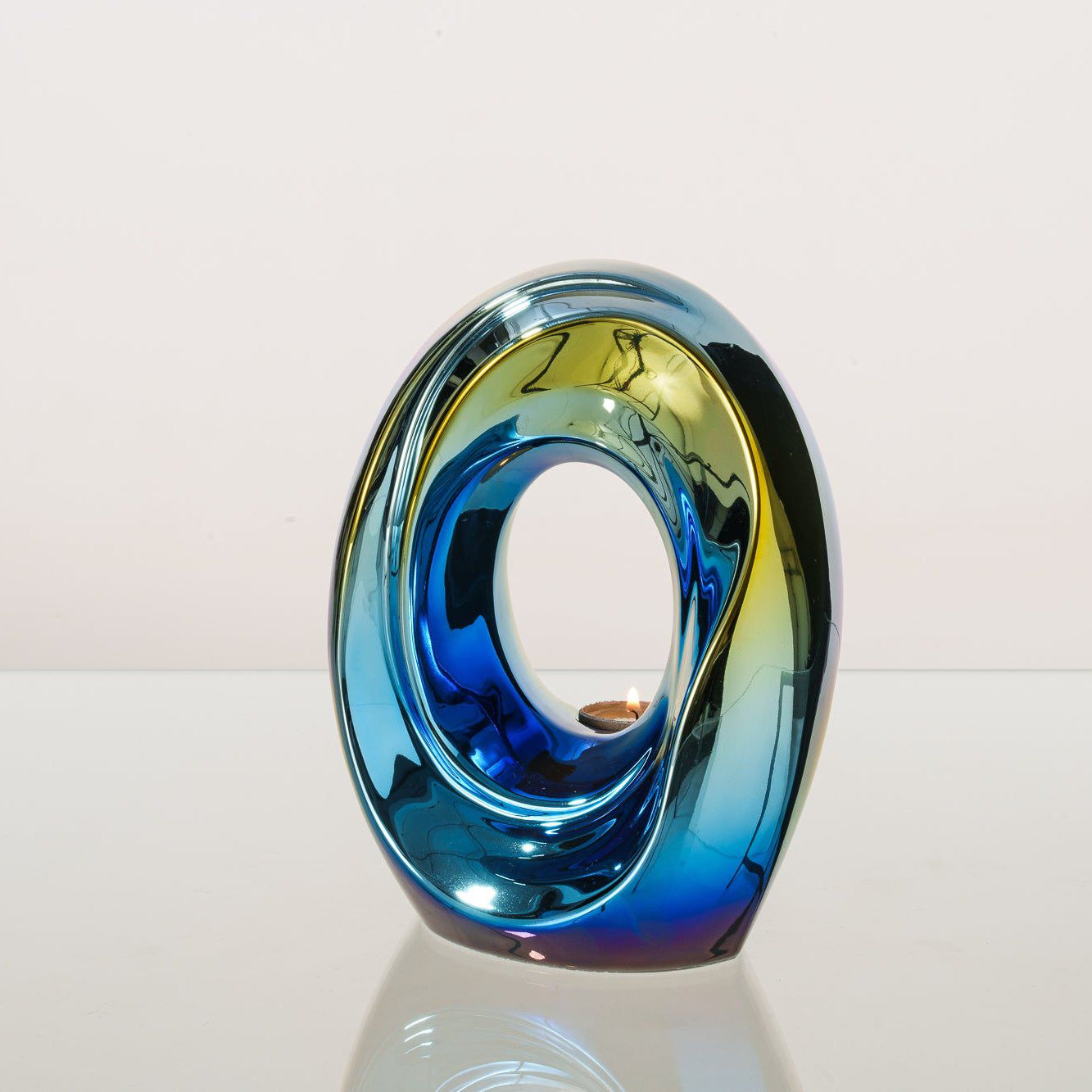 Artisan Cremation Urn for Ashes "The Passage" - Medium Urn | Shiny Yellow | Ceramic - Pulvis Art Urns