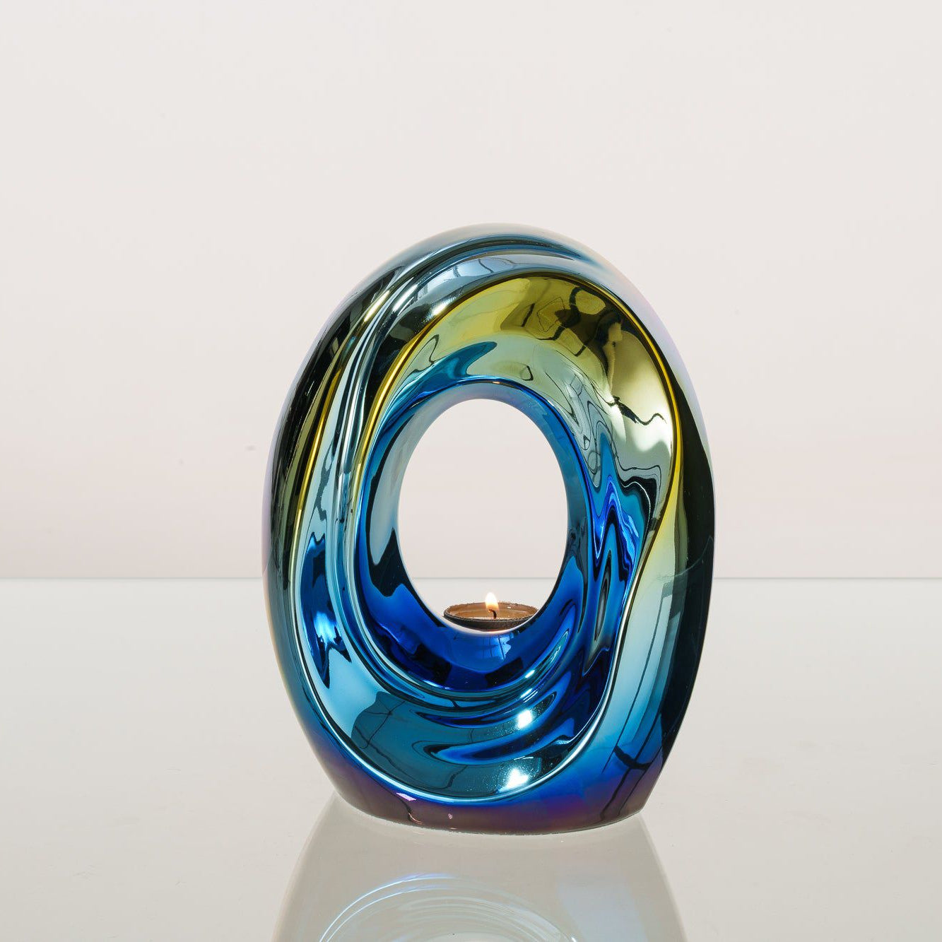 Artisan Cremation Urn for Ashes "The Passage" - Medium Urn | Shiny Yellow | Ceramic - Pulvis Art Urns