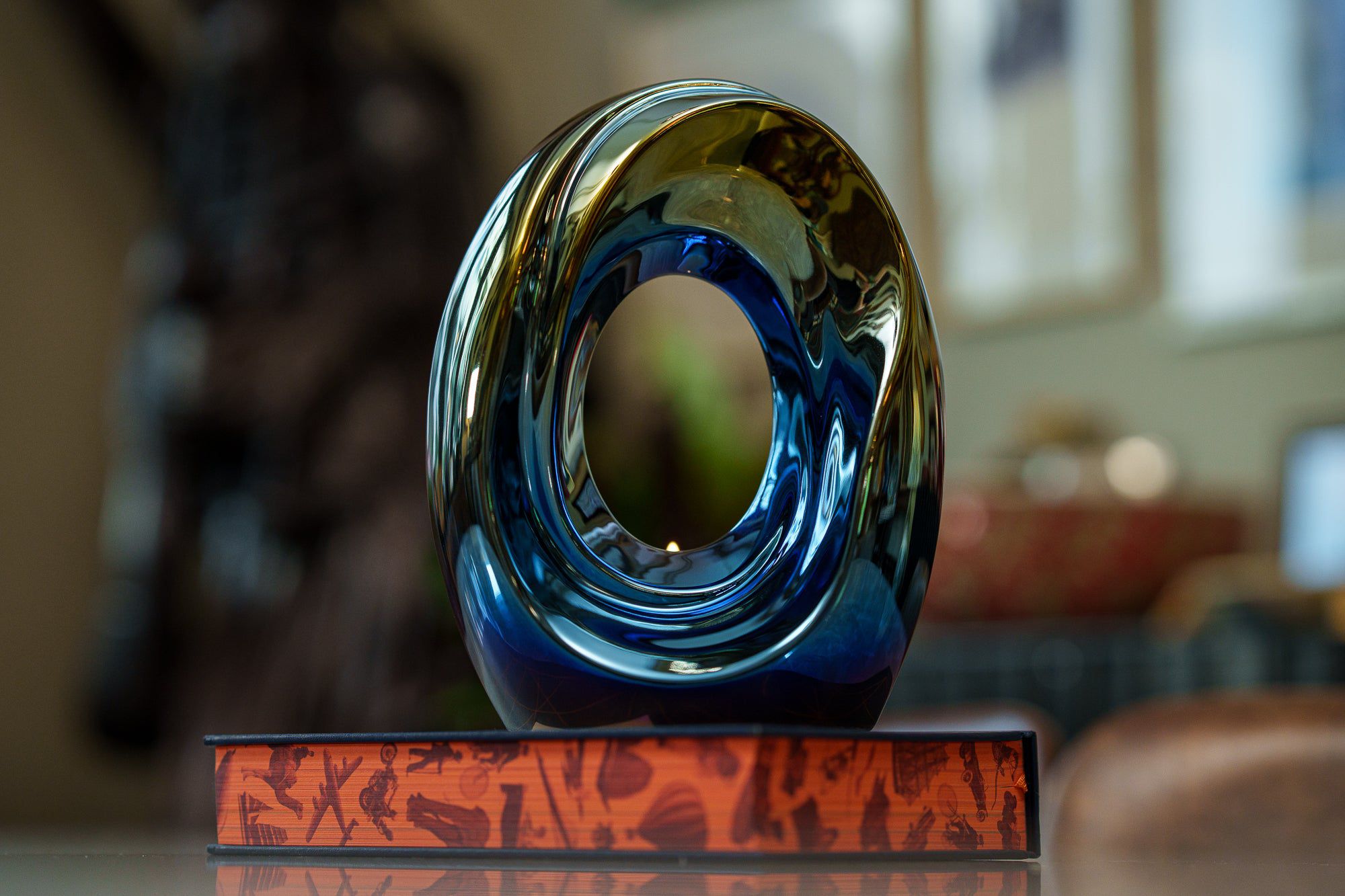 Artisan Cremation Urn for Ashes "The Passage" - Medium Urn | Shiny Yellow | Ceramic - Pulvis Art Urns