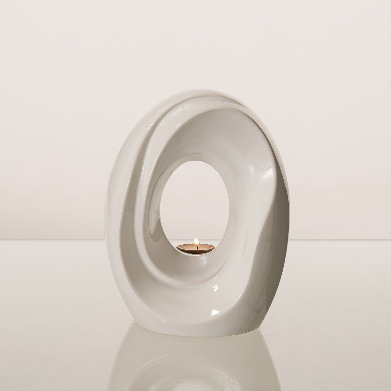 Artisan Cremation Urn for Ashes "The Passage" - Medium Urn | White | Ceramic - Pulvis Art Urns