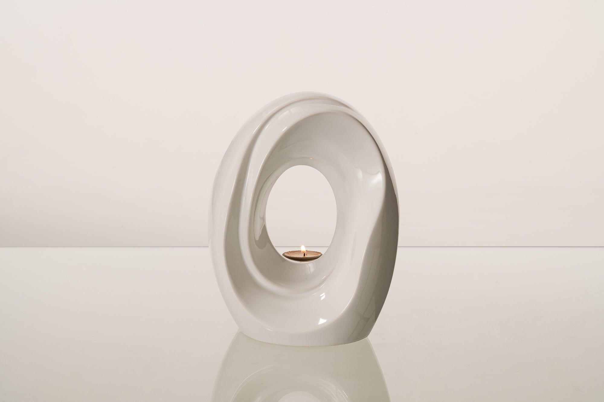 Artisan Cremation Urn for Ashes "The Passage" - Medium Urn | White | Ceramic - Pulvis Art Urns