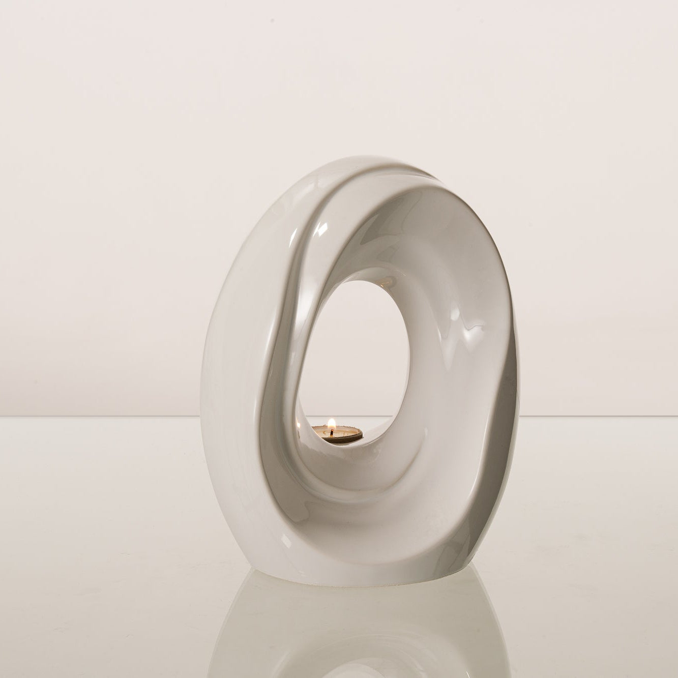 Artisan Cremation Urn for Ashes "The Passage" - Medium Urn | White | Ceramic - Pulvis Art Urns