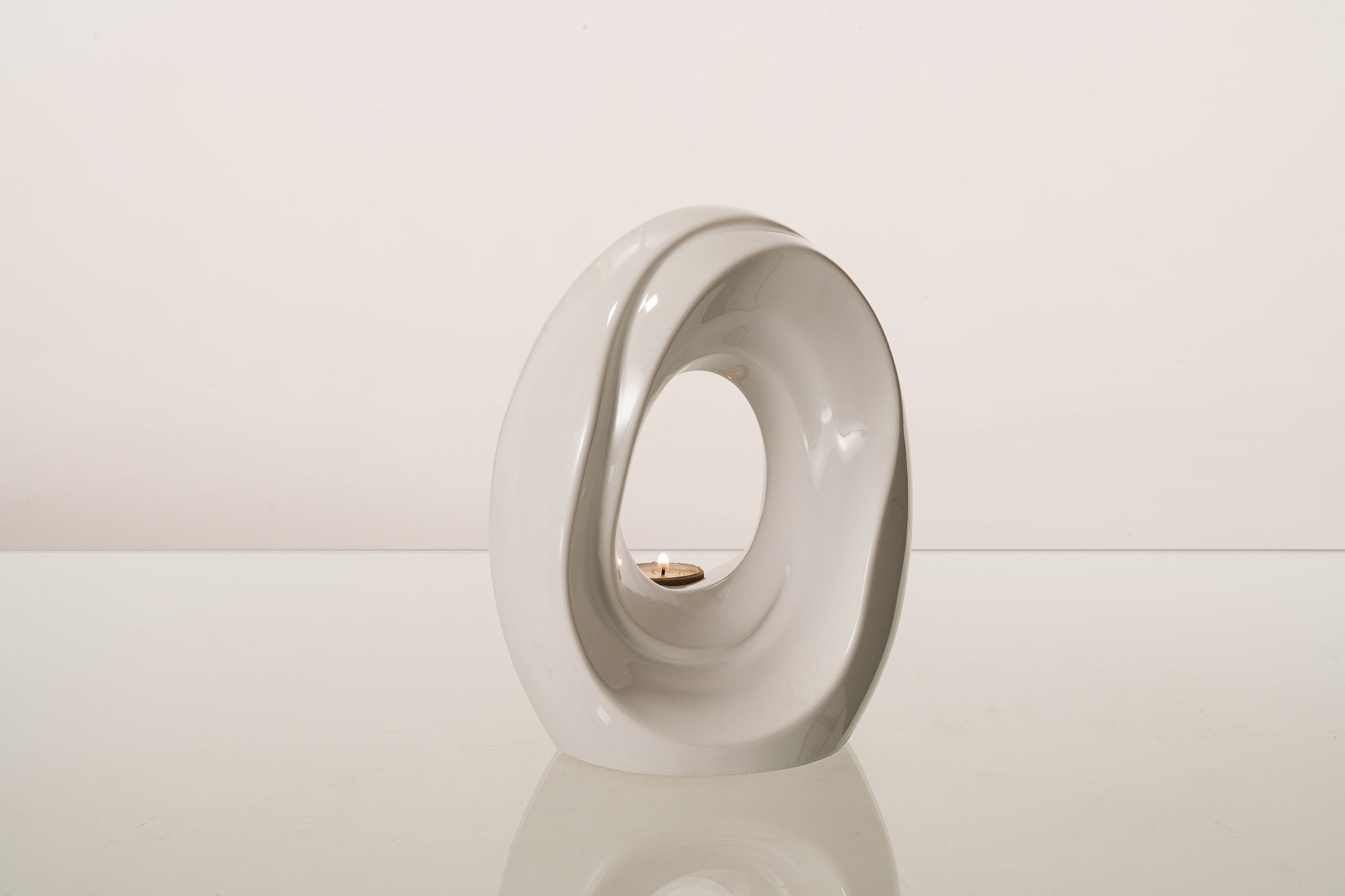 Artisan Cremation Urn for Ashes "The Passage" - Medium Urn | White | Ceramic - Pulvis Art Urns