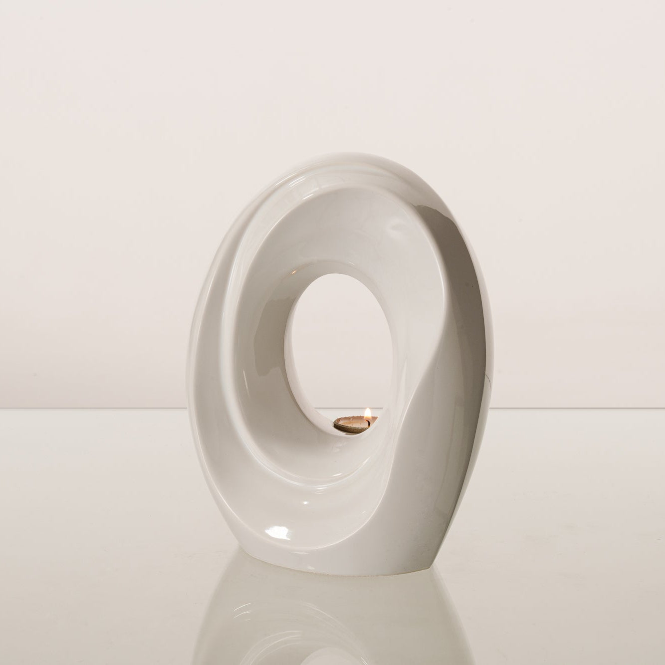 Artisan Cremation Urn for Ashes "The Passage" - Medium Urn | White | Ceramic - Pulvis Art Urns