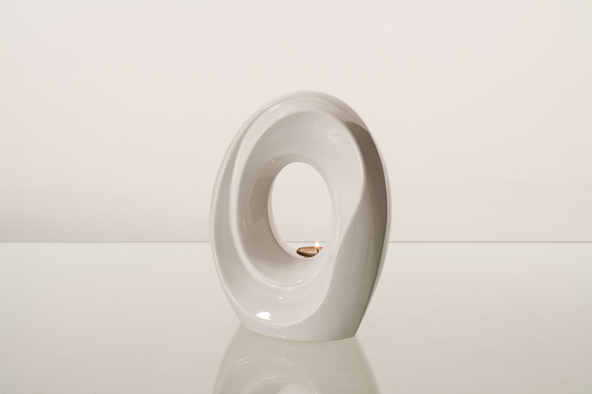 Artisan Cremation Urn for Ashes "The Passage" - Medium Urn | White | Ceramic - Pulvis Art Urns