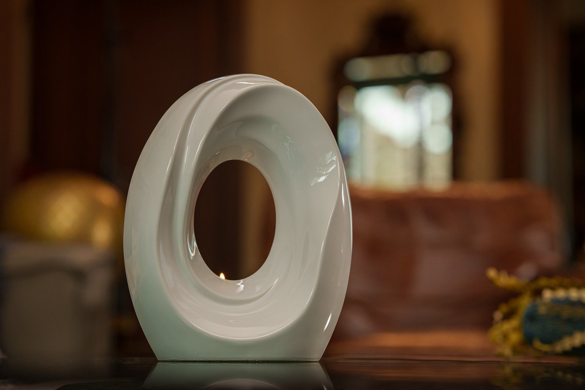 Artisan Cremation Urn for Ashes "The Passage" - Medium Urn | White | Ceramic - Pulvis Art Urns