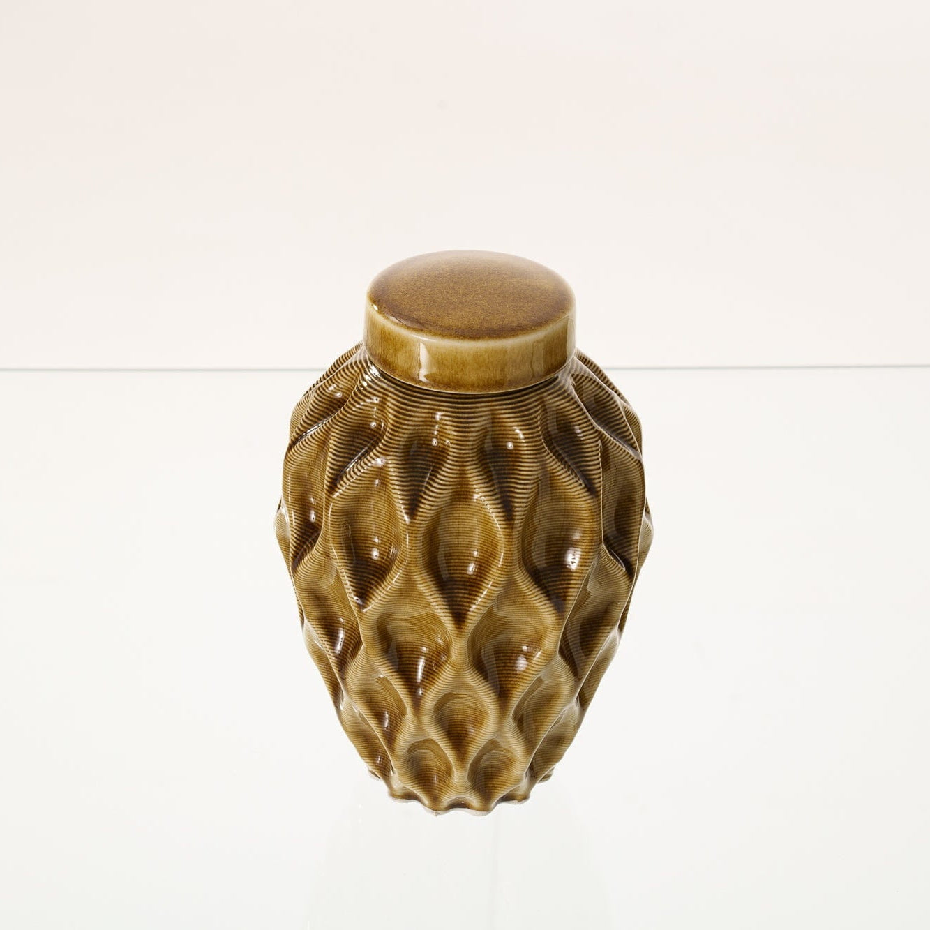 Cremation Urn "Echo" - 3D Printed Ceramic Urn | Dark Sand | Medium - Pulvis Art Urns