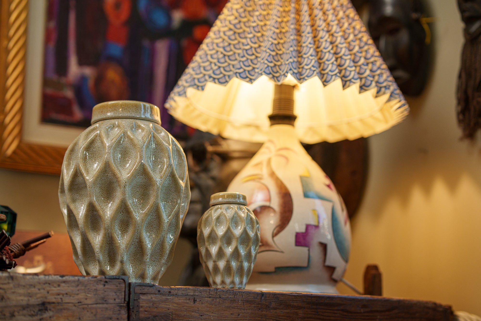 Cremation Urn "Echo" - 3D Printed Ceramic Urn | Light Sand Melange | Medium - Pulvis Art Urns