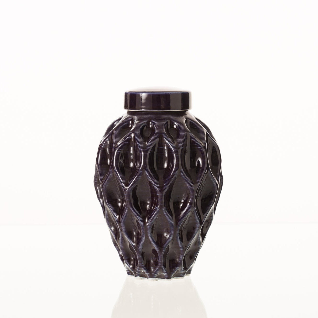 Cremation Urn "Echo" - 3D Printed Ceramic Urn | Violet | Medium - Pulvis Art Urns