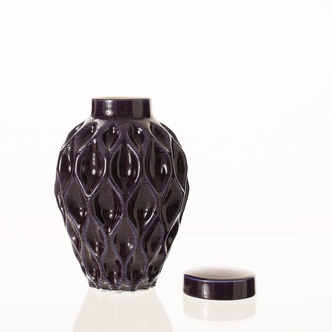 Cremation Urn "Echo" - 3D Printed Ceramic Urn | Violet | Medium - Pulvis Art Urns