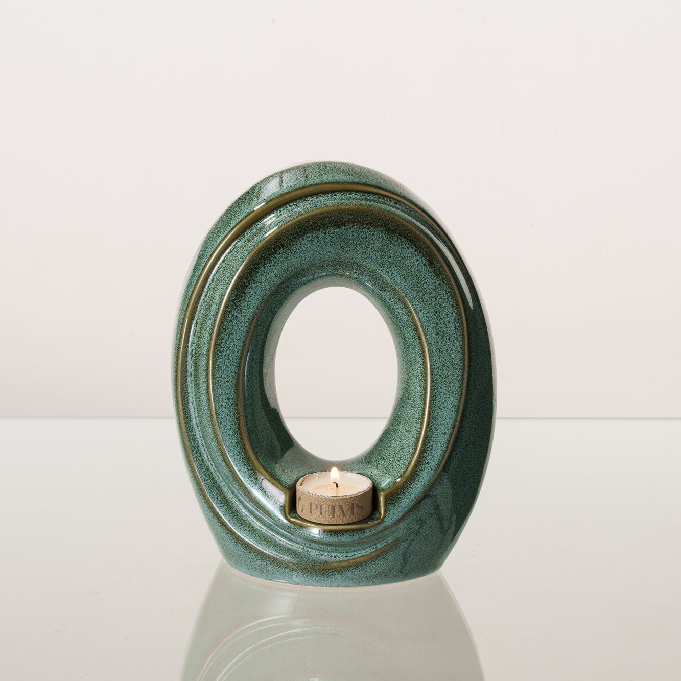 Cremation Urn for Ashes "The Passage" - Medium Urn | Oily Green Melange | Ceramic - Pulvis Art Urns