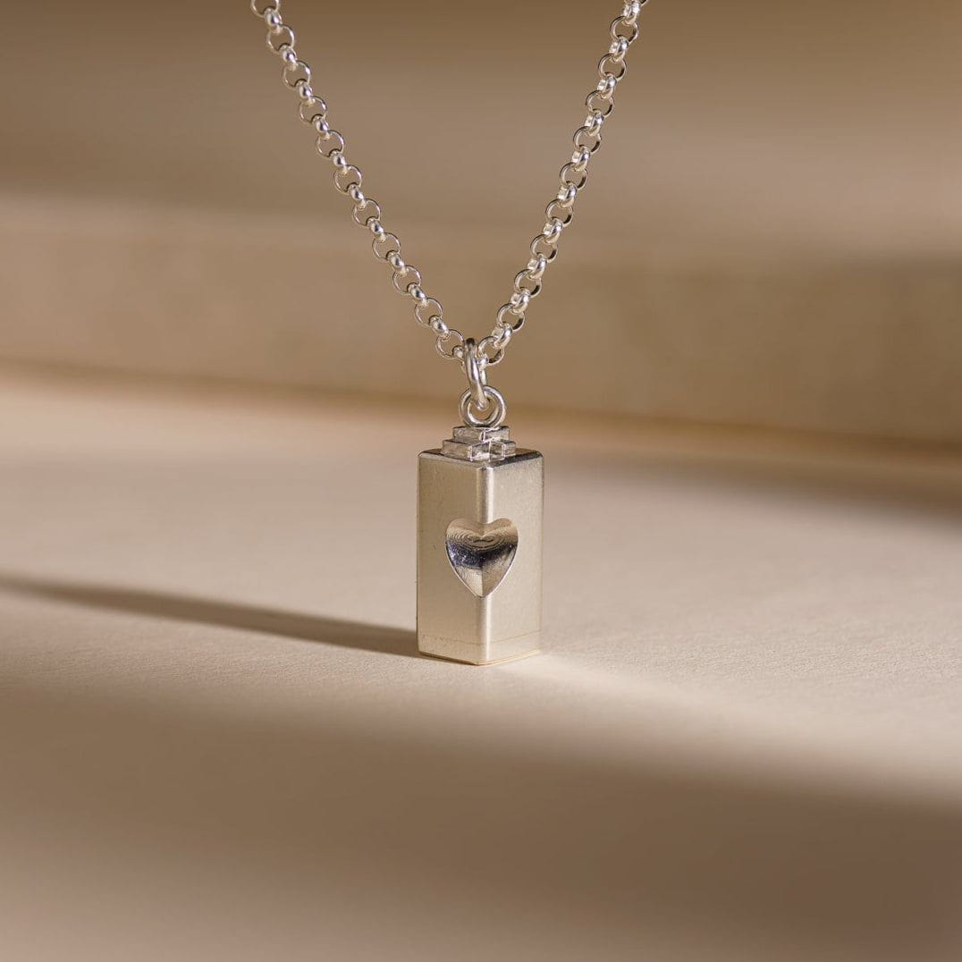 Memorial Cremation Necklace – Heart | Silver | Handmade Cremation Jewelry - Pulvis Art Urns
