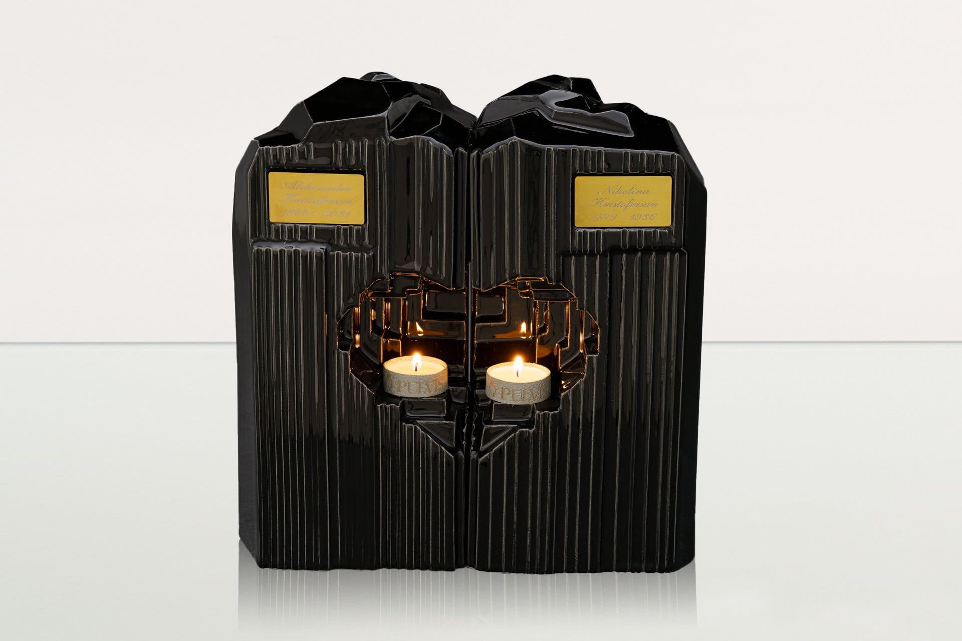 Handmade Companion Urn for Ashes "Heart" - Large | Ceramic Double Urn - Pulvis Art Urns