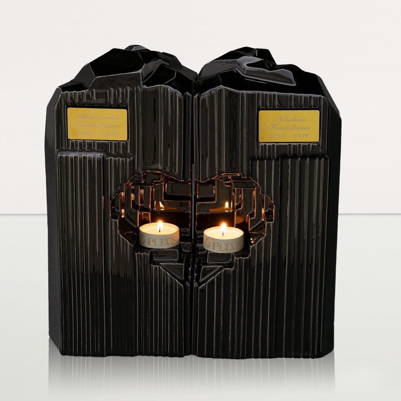 Handmade Companion Urn for Ashes "Heart" - Large | Ceramic Double Urn - Pulvis Art Urns