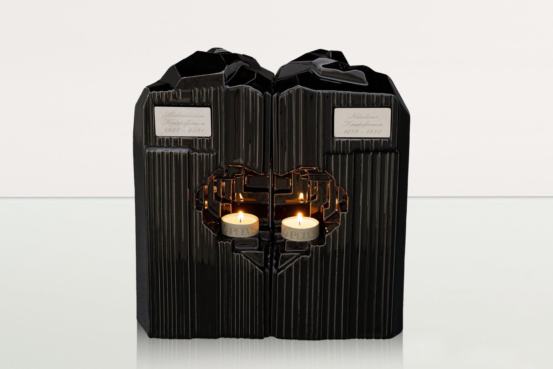 Handmade Companion Urn for Ashes "Heart" - Large | Ceramic Double Urn - Pulvis Art Urns